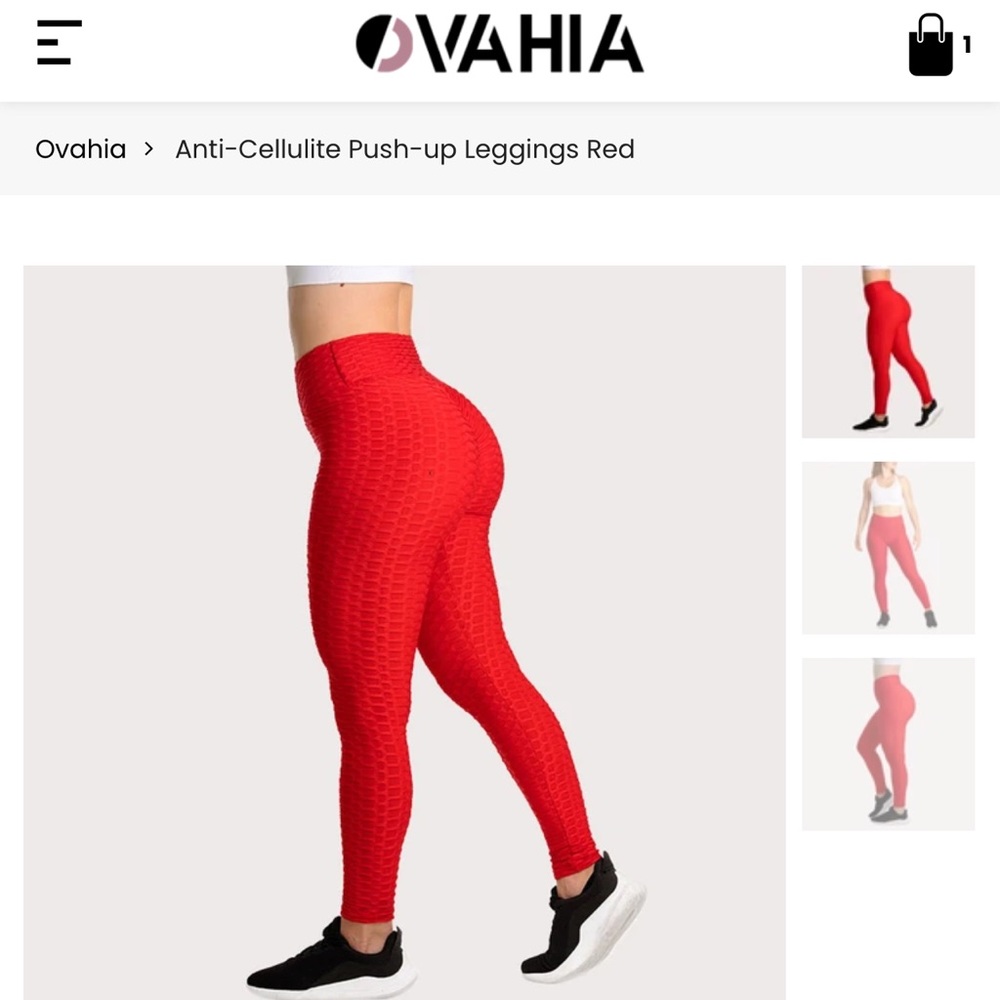 Anti-Cellulite Push-up Leggings in Red